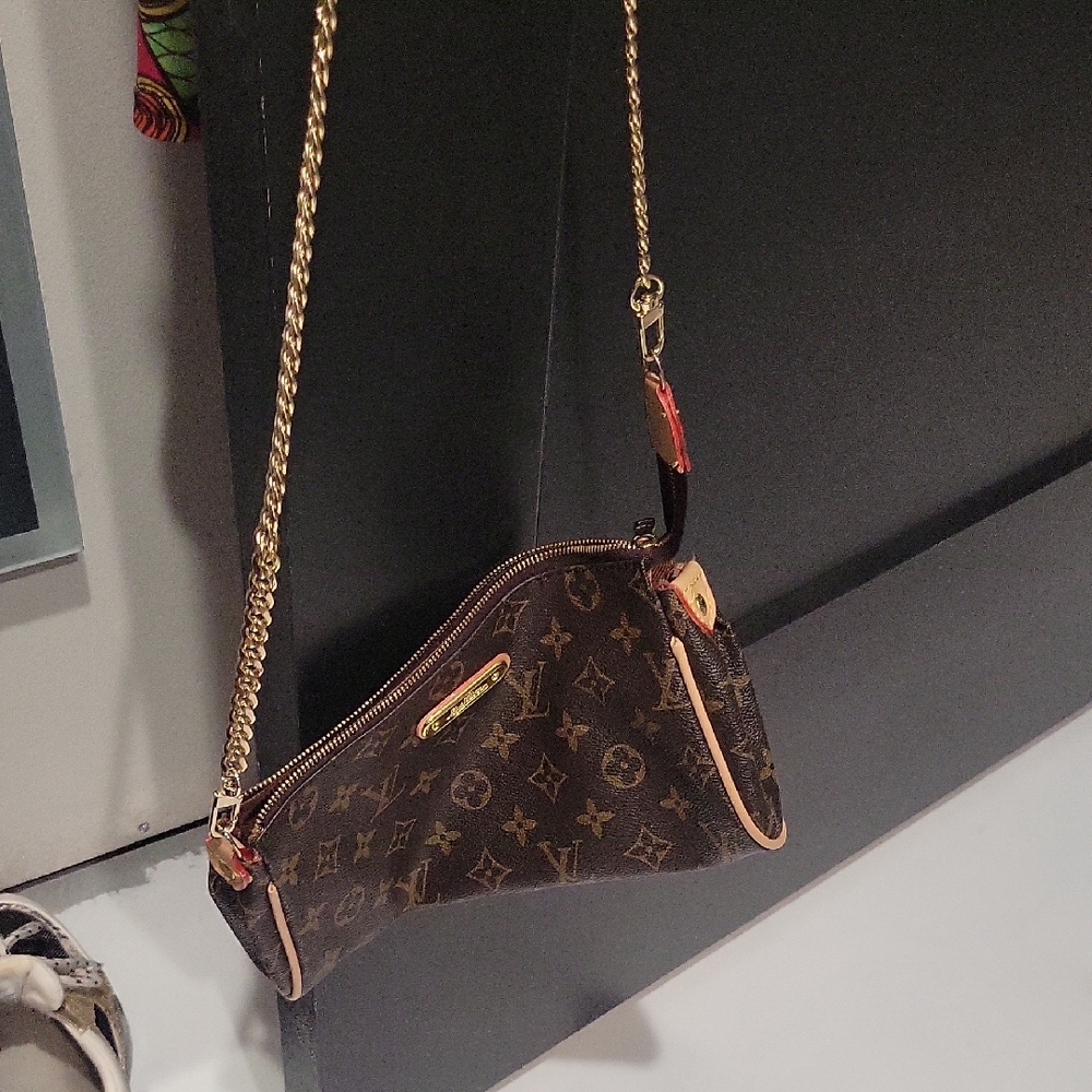 Louis Vuitton Brown Monogram Crossbody with Gold Chain